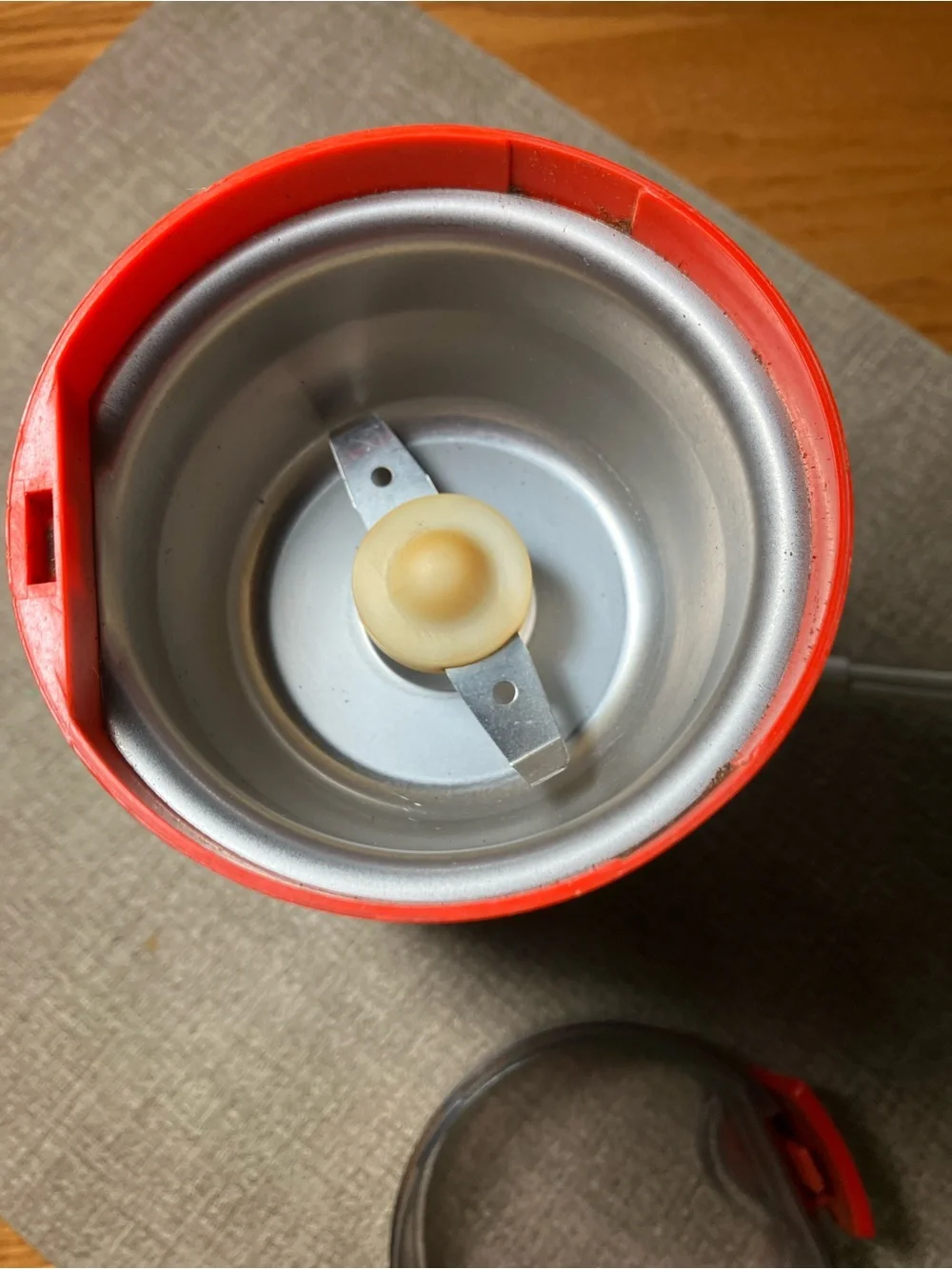 Oster Red Electric Coffee Grinder with Clear Lid